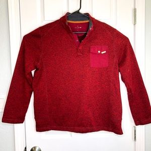 Woolrich Sz M Red Half Snap Pullover Sweater